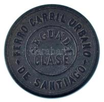 Chile DN(~1900) "Ferrero Carril Urbano de Santiago - Segunda Clase" kétoldalas bakelit vasúti zseton (25mm) T:XF-VF Chile ND(~1900) "Ferrero Carril Urbano de Santiago - Segunda Clase" two-sided bakelite Railway jeton (25mm) C:XF-VF