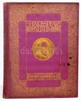 Shakespeare album. Shakespeare élete és költészete, írók tanulmányaiban, képzőművészek festményeiben, rajzaiban, rézmetszeteiben és előadóművészek alakításaiban megvilágítva. A Pesti Napló előfizetőinek készült kiadás. (Bp., 1910), Hornyánszky-ny., 1 (címkép) t.+ 132 p.+ 12 (színes, feliratozott hártyapapírral) t. Kiadói aranyozott, dombornyomott Shakespeare-portréval díszített egészvászon-kötés, kopott, foltos borítóval, a címképről a kép lejár, egy táblán szakadás.