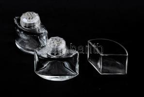 Háromrészes fűszerszervírozó üveg szett, m: 6,5 cm