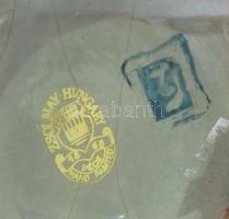 Zsolnay eozin mázas paradicsomvirág váza, pereménél repedéssel, jelzett, d: 11,5 cm