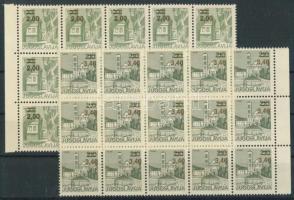 Overprinted definitive stamps in blocks, Felülnyomott forgalmi bélyegek 15-ös tömbökben