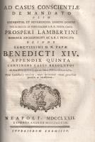 XIV. Benedek pápa: 
Casus Conscientiae de mandato. [...] Opus Confessariis omnibus, atque Animarum ...