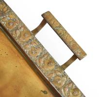 Iparművész réz kétfüles szervírozótálca, 56x29 cm