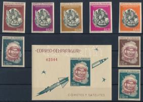 Space flight imperforated set + block, Űrhajózás vágott sor + vágott blokk