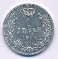 Szerbia 1912. 1D Ag "I. Péter" T:VF Serbia 1912. 1 Dinar Ag "Peter I" C:VF Krause KM#25
