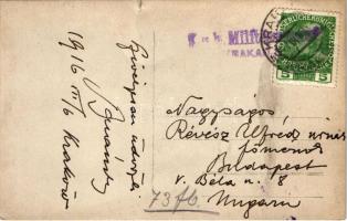 1916 Kraków, Krakkó, Krakau; fabryka / factory in winter. photo (tear)