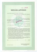 DN(~1990) "OTP Megállapodás" kitöltetlen értékpapír "MINTA", 000000 sorszámmal T:XF