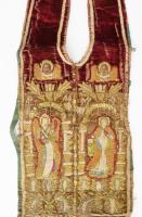 Epitrachelion (stóla) orosz, 1800 körül, textil alapon fémszálas hímzés és applikáció, karton alátöl...
