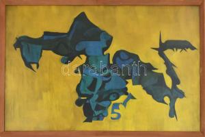 Hornyánszky Gyula (1924-1995): Kompozíció, olaj, vászon, jelezve hátoldalán, 60x86 cm