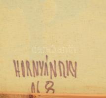 Hornyánszky Gyula (1924-1995): Kompozíció, olaj, vászon, jelezve hátoldalán, 60x86 cm