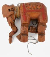 Elefánt báb. cca 20. sz. eleje, fa, 25x20 cm