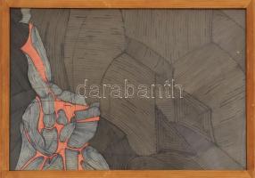 Hornyánszky Gyula (1924-1995): Iszony. Akvarell, papír, jelezve hátoldalán, üvegezett keretben 45x60 cm