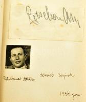 cca 1934-1937 Aláírásgyűjtemény, összesen 18 aláírással, nagyrészt sportolók (köztük több olimpikon,...