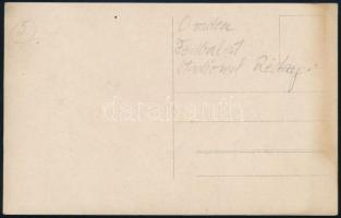 1909 Nagyvárad, focista a Rhédey-kerti pályánál, fotólap, a hátoldalon feliratozva, 14x9 cm / Oradea...