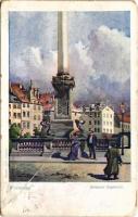 Warszawa, Varsovie, Warschau, Warsaw; Kolumna Zygmunta. Stan. Tondosa / square, column, monument (r)