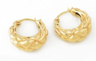 Arany (Au) 14K fonott mintás fülbevalópár, jelzett, d: 1,9 cm, nettó: 5 g