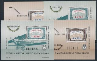 1993 2 db 75 éves a magyar Repülő posta bélyeg emlékívpár