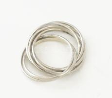 Ezüst(Ag) hétkarikás gyűrű, jelzett, méret: 51, nettó: 4,5 g