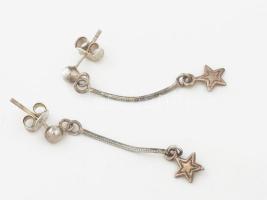 Ezüst(Ag) csillagos fülbevalópár, jelzett, 3,5×0,6 cm, nettó: 1,8 g