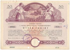 Budapest 1954. "Ötödik Békekölcsön - a Magyar Népköztársaság nyereménykölcsöne" 50Ft értékben, szárazpecséttel, lyukasztással érvénytelenítve T:VF folt