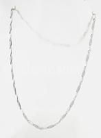 Ezüst(Ag) zabszemes áttört mintás nyaklánc, jelzett, h: 45 cm, nettó: 4,3 g