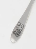 Ezüst(Ag) svájci katonai ajándék kanál, jelzett, h: 15 cm, nettó: 23,3 g