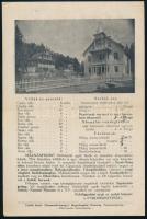 cca 1940 Málnásfürdő (Malnas-Băi), Háromszék vármegye, Erdély, idegenforgalmi ismertető / reklámlap,...
