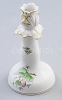 Herendi csipkebogyó mintás gyertyatartó. Kézzel festett, jelzett, hibátlan 15 cm