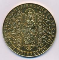 Ausztria 1976. "1000 Jahre Babenberger in Österreich - 976-1976 / NÖ Jubiläumsausstellung - Stift Lilienfeld (Babenbergek 1000 éve Ausztriában - 976-1976 / Alsó-Ausztriai Jubileumi Kiállítás - Lilienfeldi Apátság)" aranyozott bronz emlékérem (65mm) T:AU Austria 1976. "1000 Jahre Babenberger in Österreich - 976-1976 / NÖ Jubiläumsausstellung - Stift Lilienfeld (1000 Years of Babenbergs in Austria - 976-1976 / Lower Austria Jubilee Exhibition - Lilienfeld Abbey)" gilt bronze medallion (65mm) C:AU