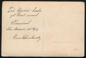 1916 Alezredes portréja, fotólap, sarkain törésnyomok, 13×9 cm