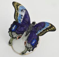 Rosenthal lepke. Kézzel festett, jelzett, fején apró lepattanás 10 cm