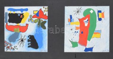 Olbert Mariann (1973-): Míró nyomában. Akvarell, ceruza papír, Jelzett 45x28 cm