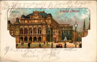1912 Wien, Vienna, Bécs; Hofoper / opera house. Art Nouveau, litho (EK)