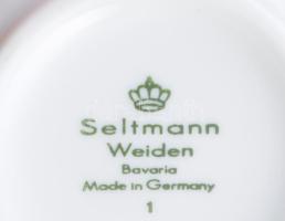 Bavaria 6 személyes gyümölcsleveses tál alátéttel készlet, jelzett, hibátlan, d: 16 cm