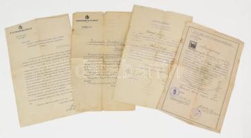 cca 1922-1926 4 db irat postaalkalmazott részére