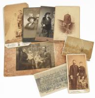 8 db vegyes keményhátú fotó, vegyes méretben és állapotban