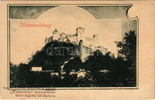 Salzburg, Hohensalzburg / castle. Würthle &amp; Sohn Art Nouveau frame with Franck coffee substitute advertisement (wet corners)