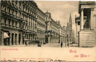 1898 (Vorläufer) Wien, Vienna, Bécs; Reichsratstrasse / street view (EK)