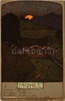 1902 Mühle. Lith. Anst. v. Hubert Köhler. litho s: Ernst Liebermann (small tear)