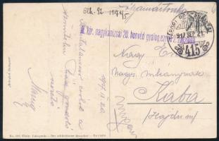 1917 Tábori posta képeslap "M.kir. nagykanizsai 20. honvéd gyalog ezred 2. zászlóalj" + "TP / 415"