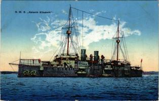1915 SMS KAISERIN ELISABETH az Osztrák-Magyar Haditengerészet Ferenc József-osztályú védett cirkálója / K.u.K. Kriegsmarine / WWI Austro-Hungarian Navy, SMS Kaiserin Elisabeth I. Franz Joseph-class protected cruiser. G. Costalunga, Pola 1914/15. + "K.u.K. Festart. Komp. 3/4. Reg." (fl)