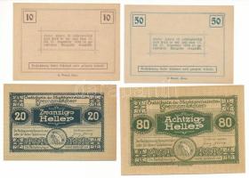 Ausztria / Ziersdorf 1920. 10h + 50h szükségpénz + Kremsmünster 1920. 20h + 80h szükségpénz T:UNC-AU...