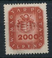 1946 Milpengős 2000 Milpengő függőleges papírránccal