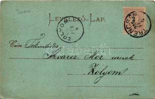 1900 Trencsén, Trencín; a vár 200 évvel ezelőtt. Gansel Lipót kiadása / vor 200 Jahren / the city an...