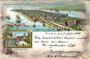 1898 (Vorläufer) Zadar, Zara; Porta Terraferma. Editore E. de Schönfeld Art Nouveau, floral, litho (fa)