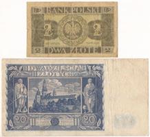 Lengyelország 1936. 2Zl + 20Zl T:VG,F Poland 1936. 2 Zloty + 20 Zlotych C:VG,F
