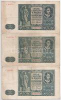 Lengyelország / Német megszállás 1941. 50Zl "B", "C", "D" (3xklf) T:F Poland / German Occupation 1941. 50 Złotych "B", "C", "D" (3xdiff) C:F Krause P#102