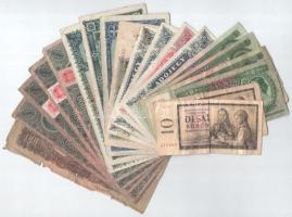 19db-os, főleg magyar bankjegyekből álló tétel T:F,VG