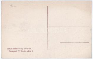 Dunaharaszti, vízparti részlet a római katolikus templommal. Vasúti levelezőlapárusítás