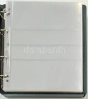 "NUMIS" zöld műbőr négygyűrűs bankjegyberakó album tokkal és 35db berakólappal (benne 5db ...